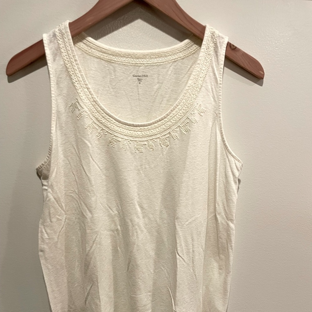 Garnet Hill Embroidered Tank